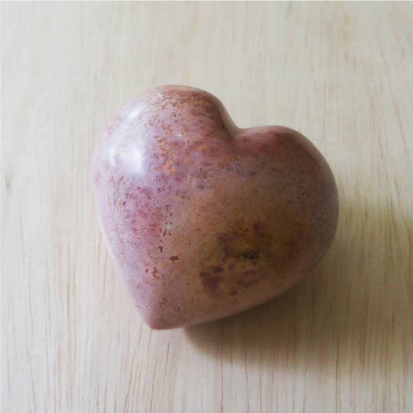 Venture Imports LLC - Wholesale Paper Weight - Large Heart Paperweight, Natural Stone
