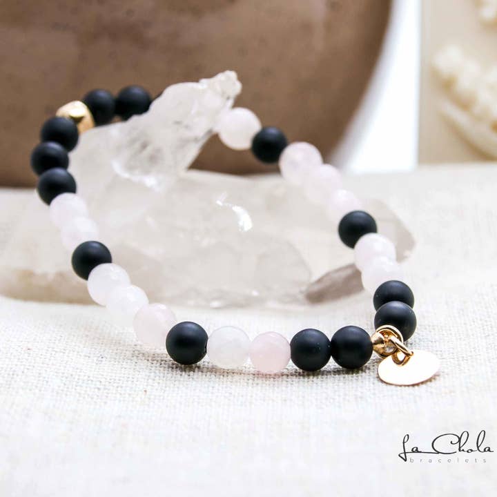 Rose Quartz I Black Tourmaline for wholesale by La Chola bracelets
