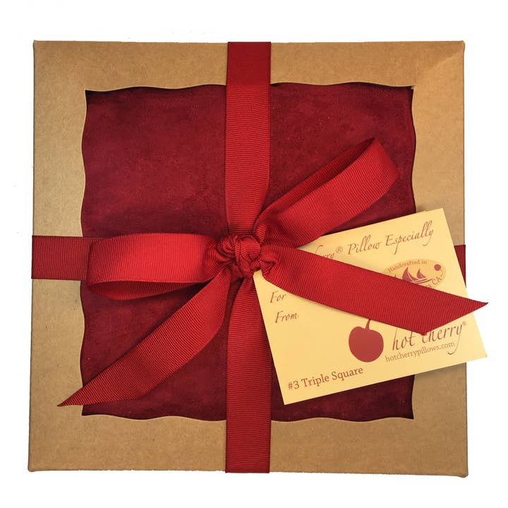 Hot Cherry Triple Square Pillow in Plush Red Ultra-Suede for wholesale by Hot Cherry Pillows