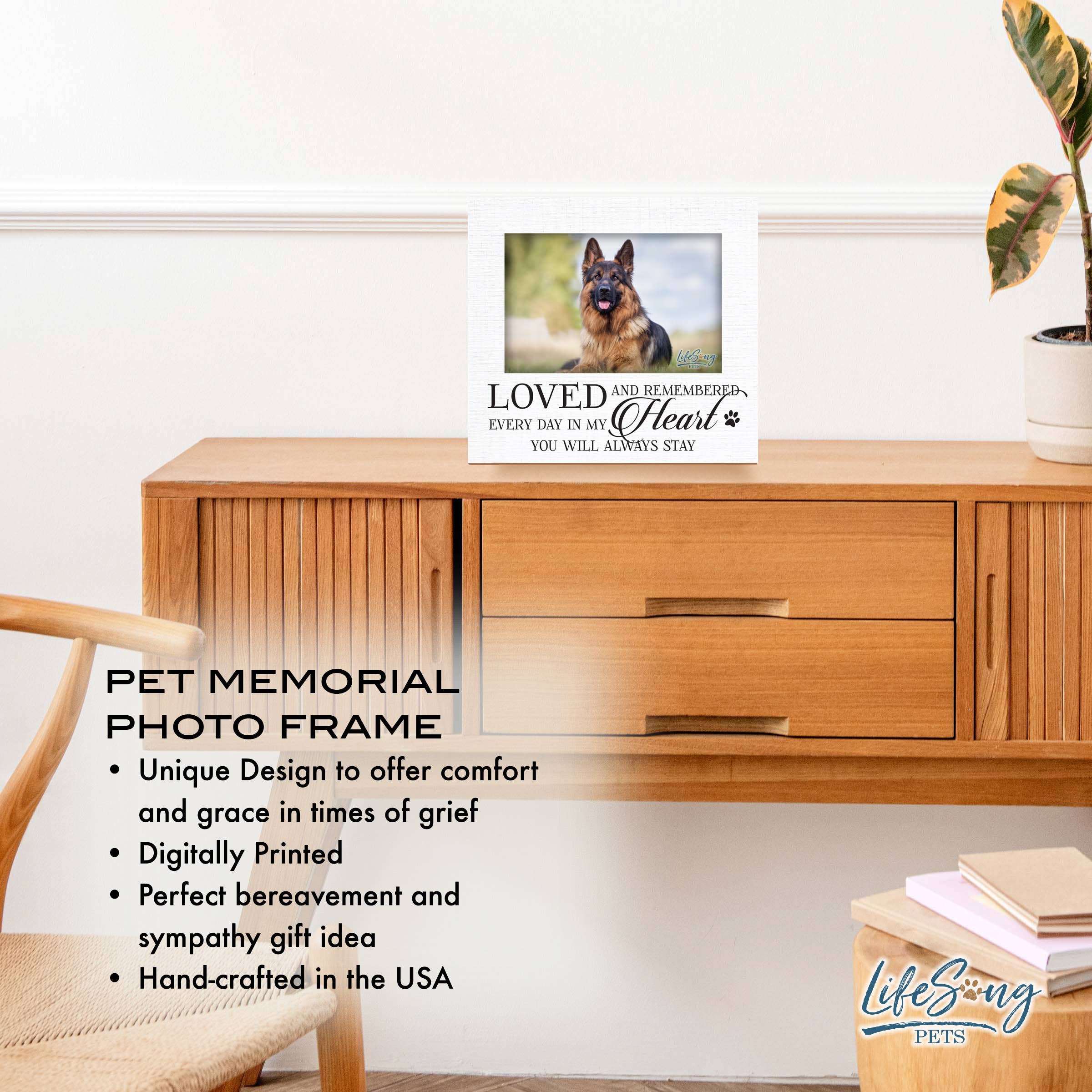 LifeSong Milestones - Wholesale Picture Frame - Dog Memorial Wooden Picture Frame – Loved and Remembered 9