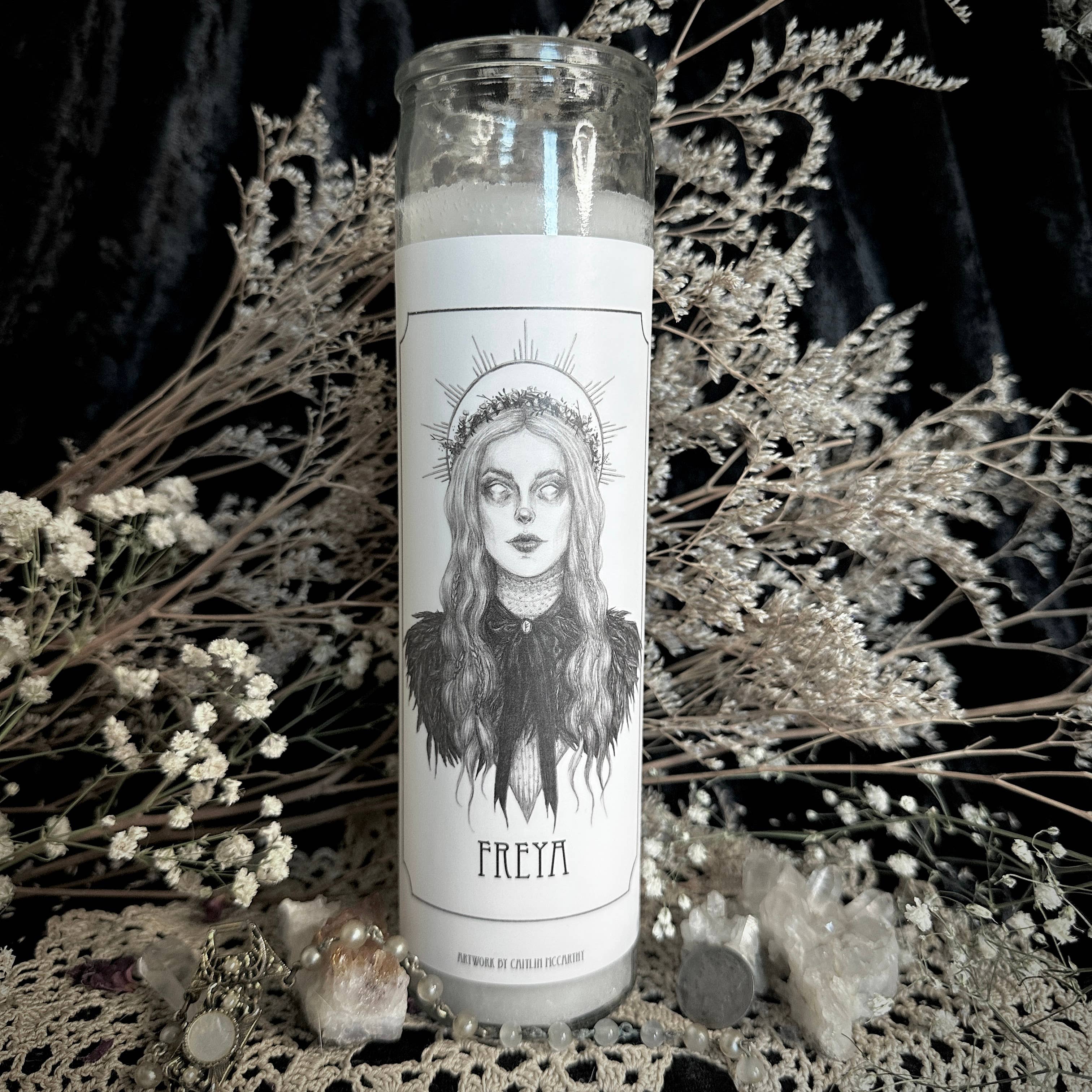 Caitlin McCarthy Art - Wholesale Sticker - Freya Altar Candle Stickers - Pack of 5 Vinyl Stickers1