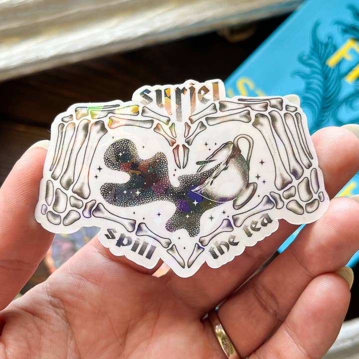 Suriel Spill the Tea Bookish Kindle Sticker - ACOTAR Gift for wholesale by Well Read Babes