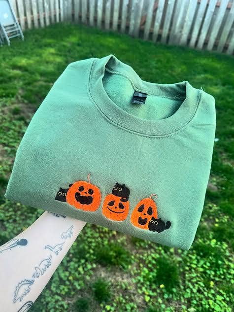 Pumpkin Kitties Sweater for wholesale by The Moonlit Serpent