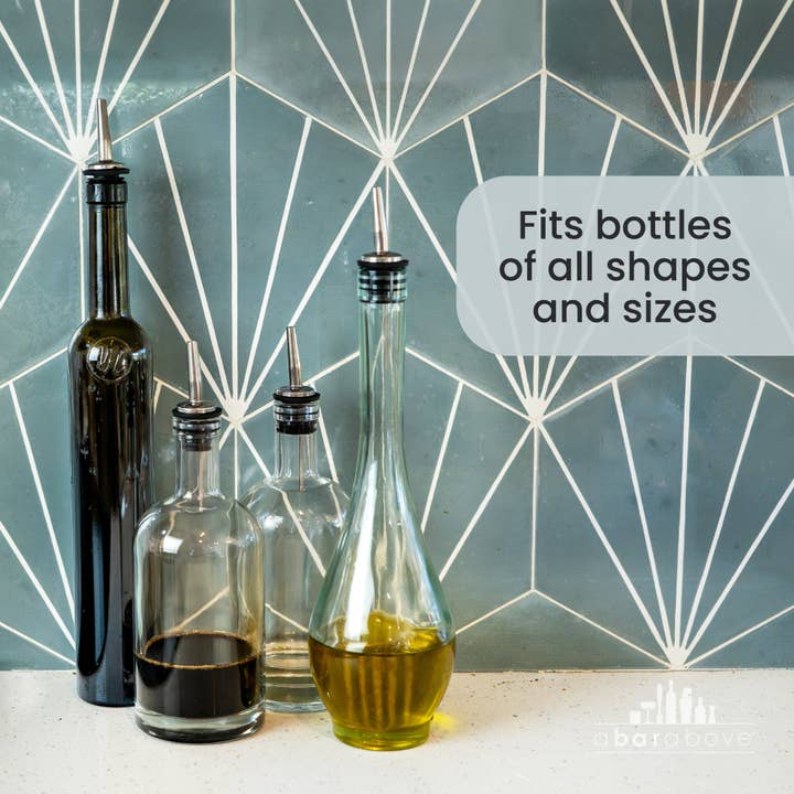 A Bar Above - Wholesale Bar tool - Pour Spouts, Set of 6 Bottle Pourers - Black8