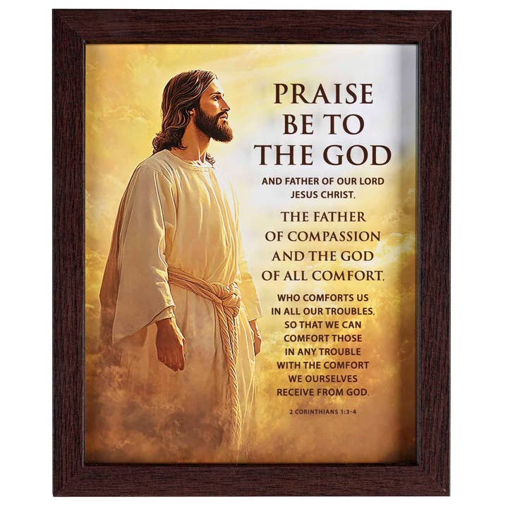 Magnolia - Wholesale Decorative Tabletop Object - Framed Art Praise Be To The God 8x101