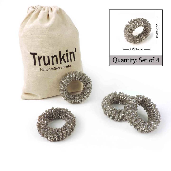 Trunkin' - Wholesale Napkin ring - Bling-Bling Napkin Ring in Silver, Set of 41