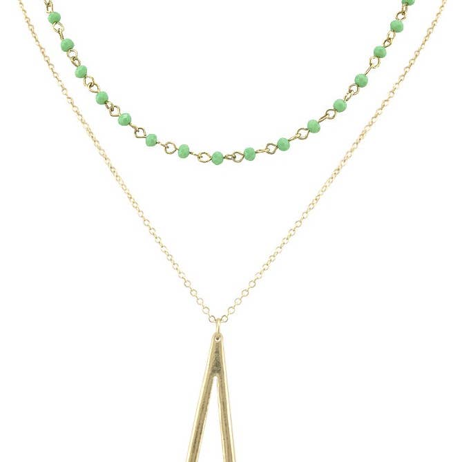 Halskæde - Mint Beaded Trekant for engroshandel hos Flirt Jewelry
