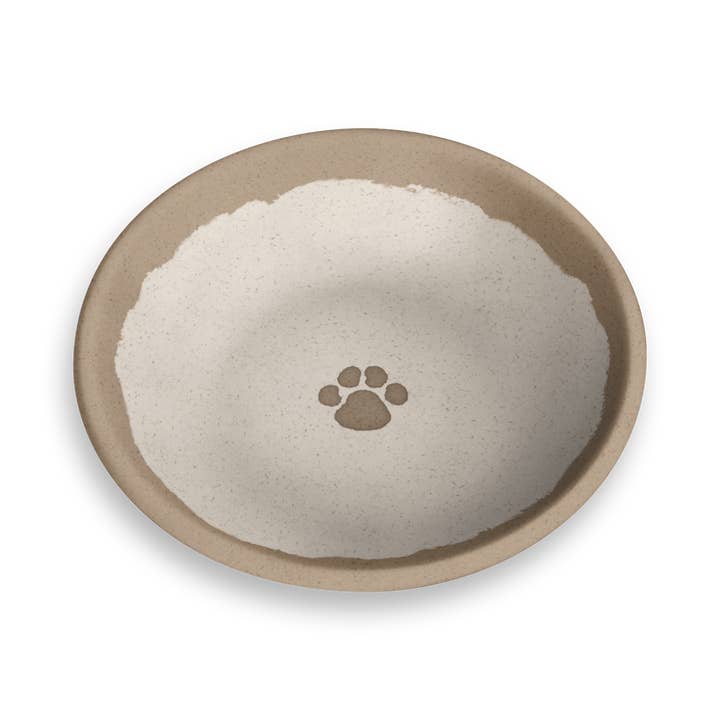 TarHong - Wholesale Pet Bowl - Cat/Dog - Rustic Paw Pet Feeder,Bamboo Powder+Melamine,Dishwasher Safe2