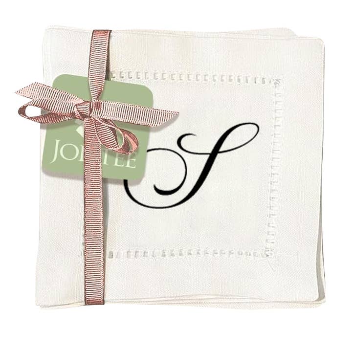 Jolitee - Wholesale Dinner & Cloth Napkin - Hemstitch Napkins - Monogram Script25