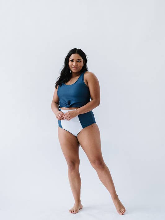 Débardeur Long Line bleu profond pour la vente par Coral Reef Swim