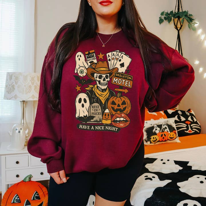 Skeleton Motel DTF Heat Transfer for wholesale by Trendy Transfers