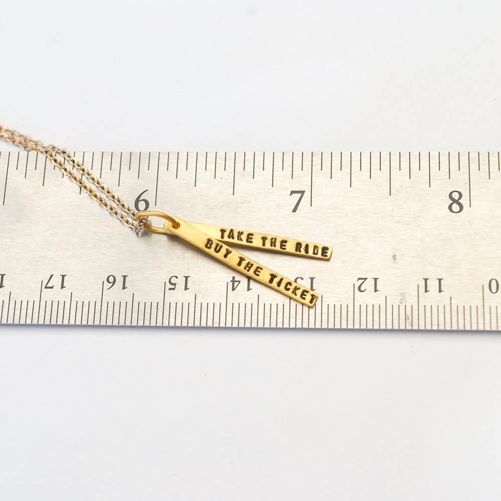 Chocolate and Steel - Wholesale Pendant/Charm Necklace - Buy the ticket, take the ride -Hunter S Thompson Quote7