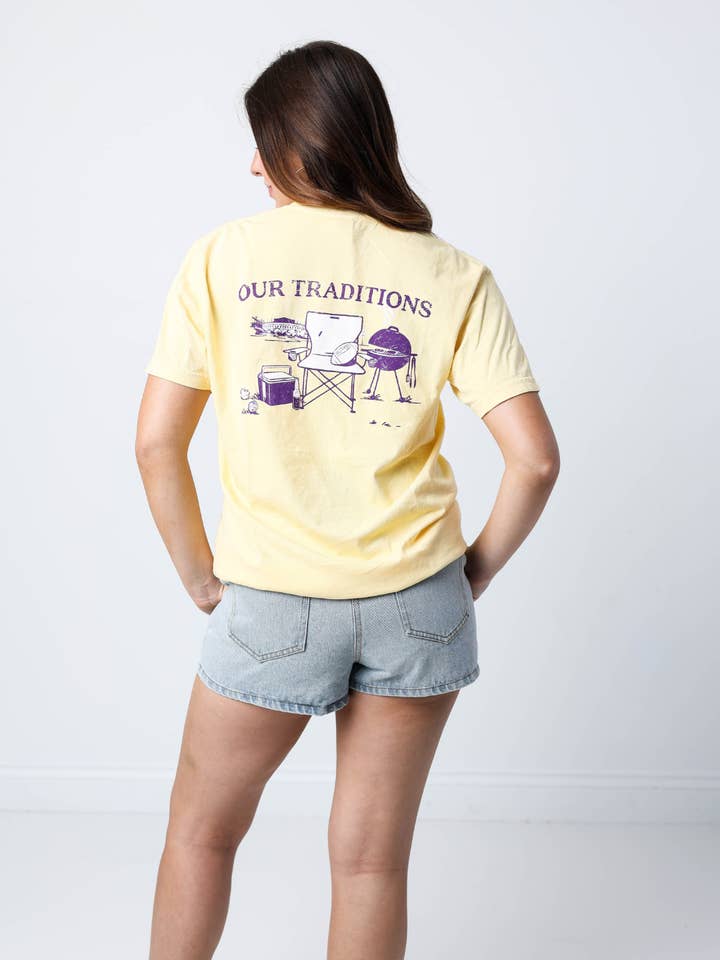 Our Traditions Gameday Pocket T-Shirt for wholesale by Sweet Baton Rouge