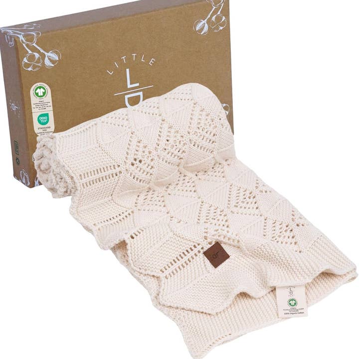 Baby Blanket Emily 80x100cm - Earth Ivory for wholesale by Little Dedi