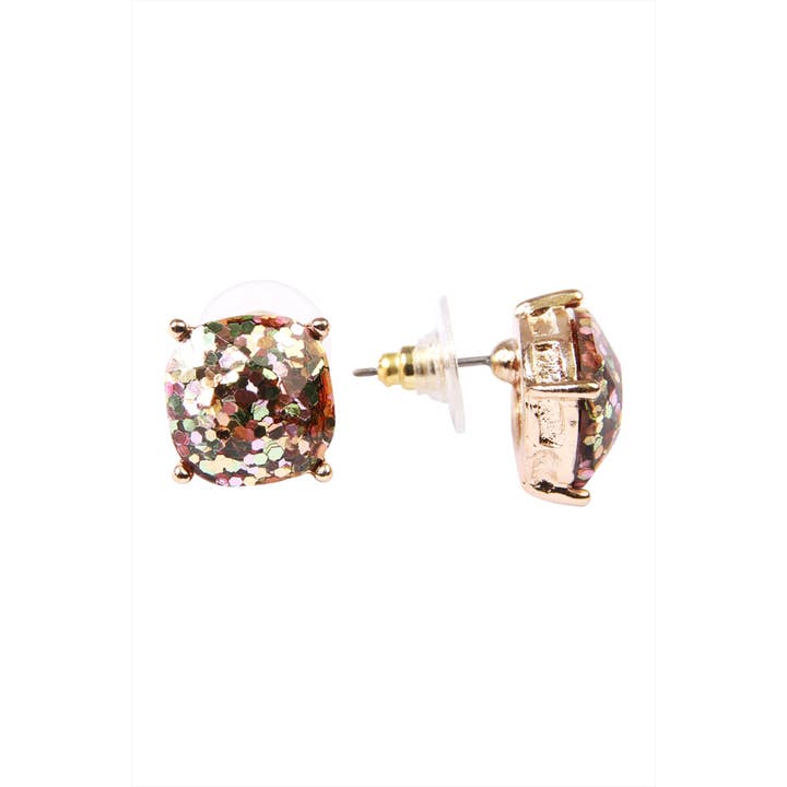 MYS Wholesale Inc - Wholesale Stud/Post Earrings - Shiny Cushion Glitter Earring3