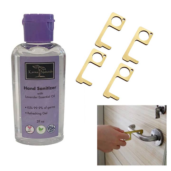Karma Naturals Désinfectant pour les mains avec 4 ouvre-porte pour la vente par Karma Organic spa