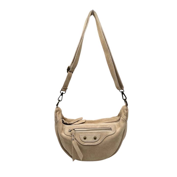 Louisa lee - Wholesale Shoulder Bag - Women's - ROXANA SUEDE LEATHER BANANA BAG
