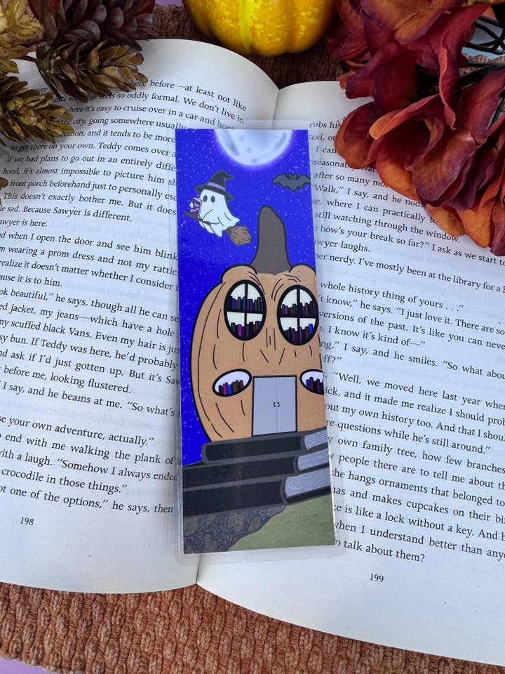 Cute Ghost Bookmark – Handmade Laminated Bookmark for wholesale by Outfolded