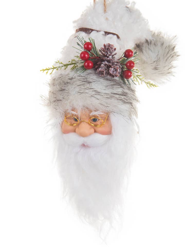 White Santa Head Ornament for wholesale by Starlight Collection