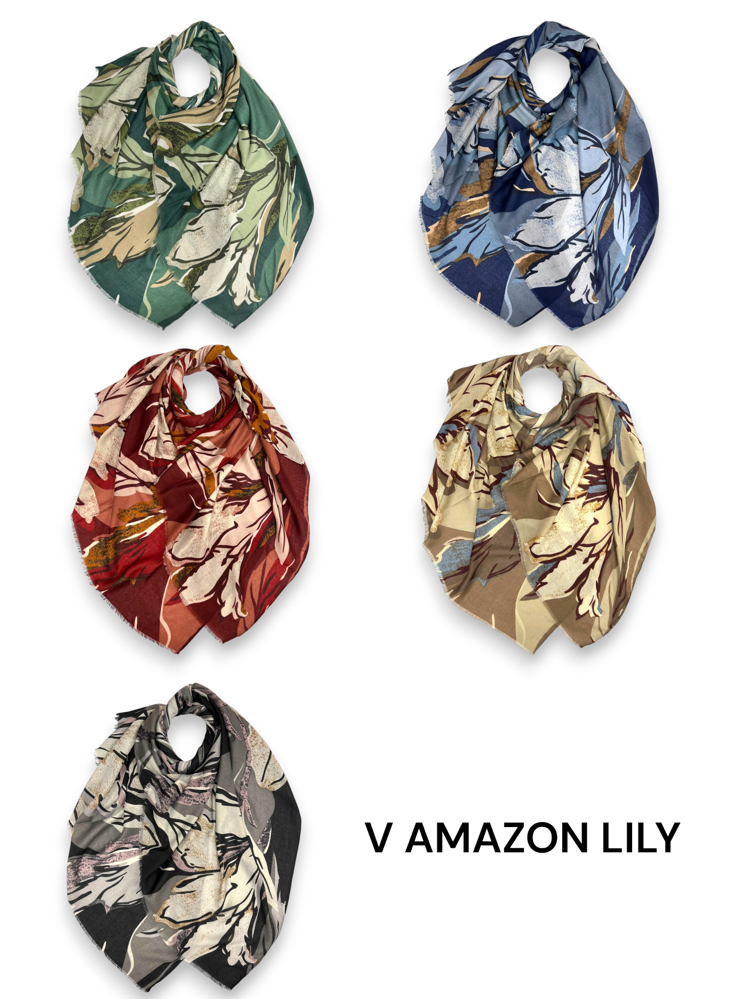 London Scarves – wholesale Scarf – Women's – Amazon lily scarf print6