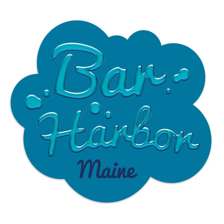 RetroPlanet - Wholesale Sticker - Bar Harbor Maine Water Drops Die Cut Vinyl Sticker1