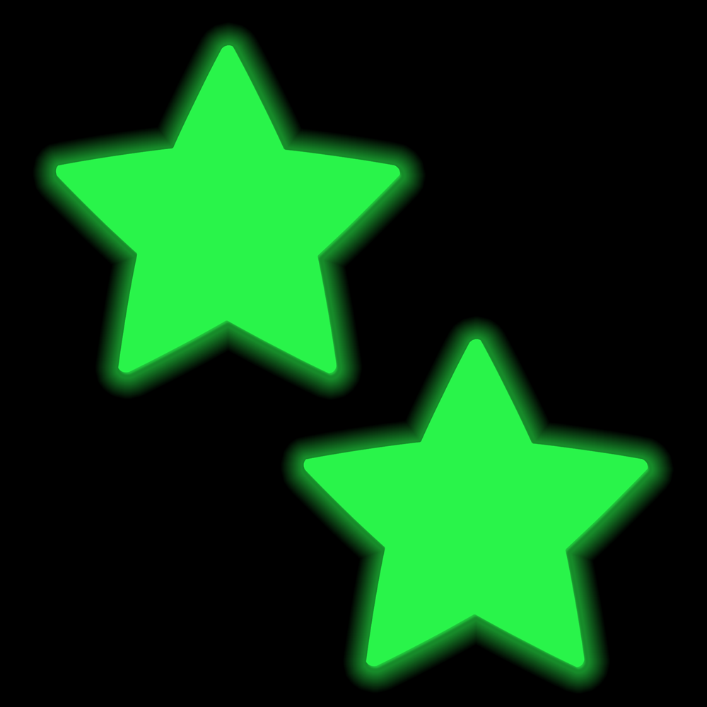 Pastease® - Wholesale Nipple Pasties - Women's - Star: Glow-in-the-Dark Neon Star Pasties Nipple Covers5