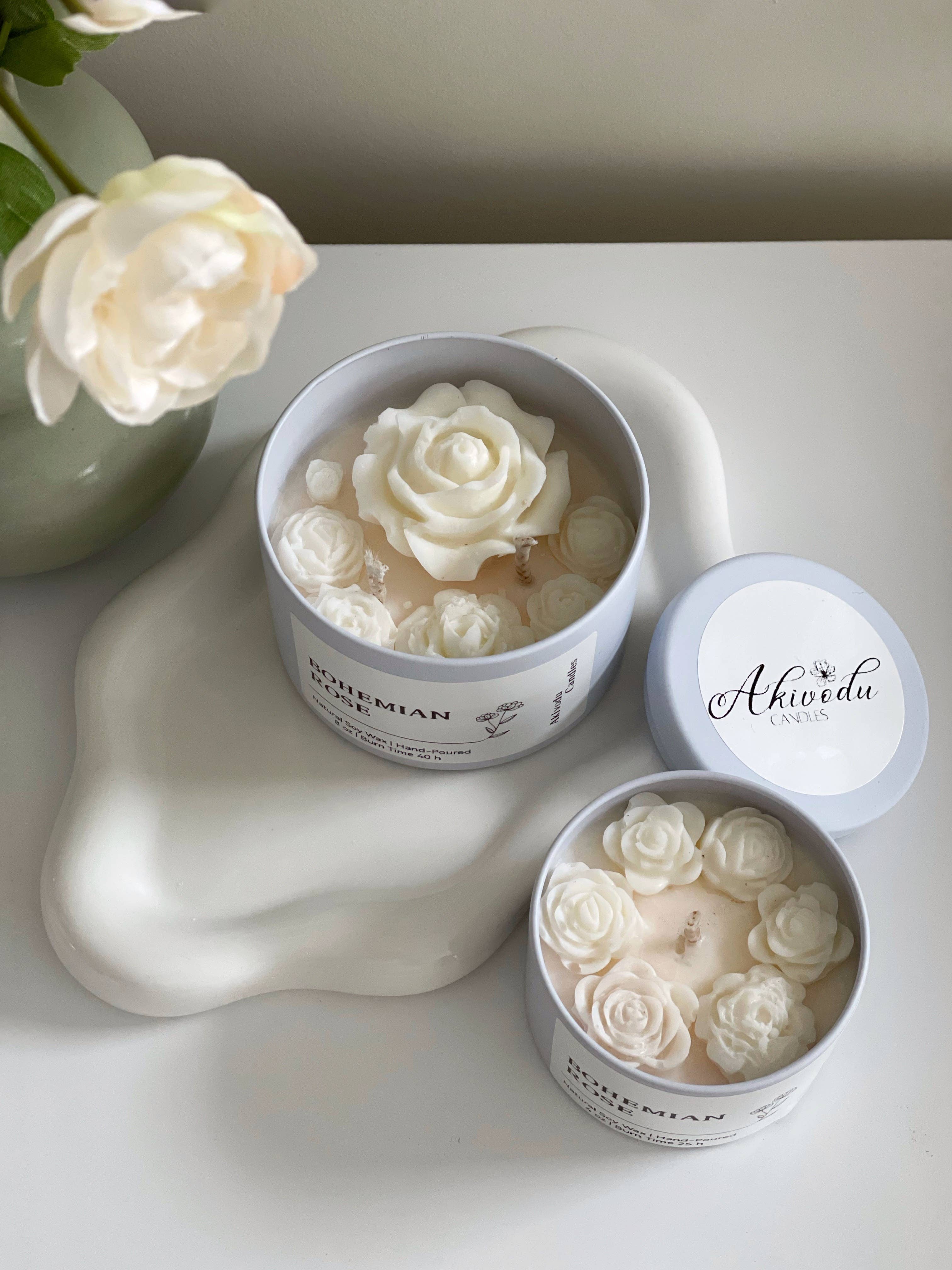 Akivodu Candles - Vendita all'ingrosso Candele regalo - Candela Bohemian Rose 8 oz - Profumazioni Multiple4