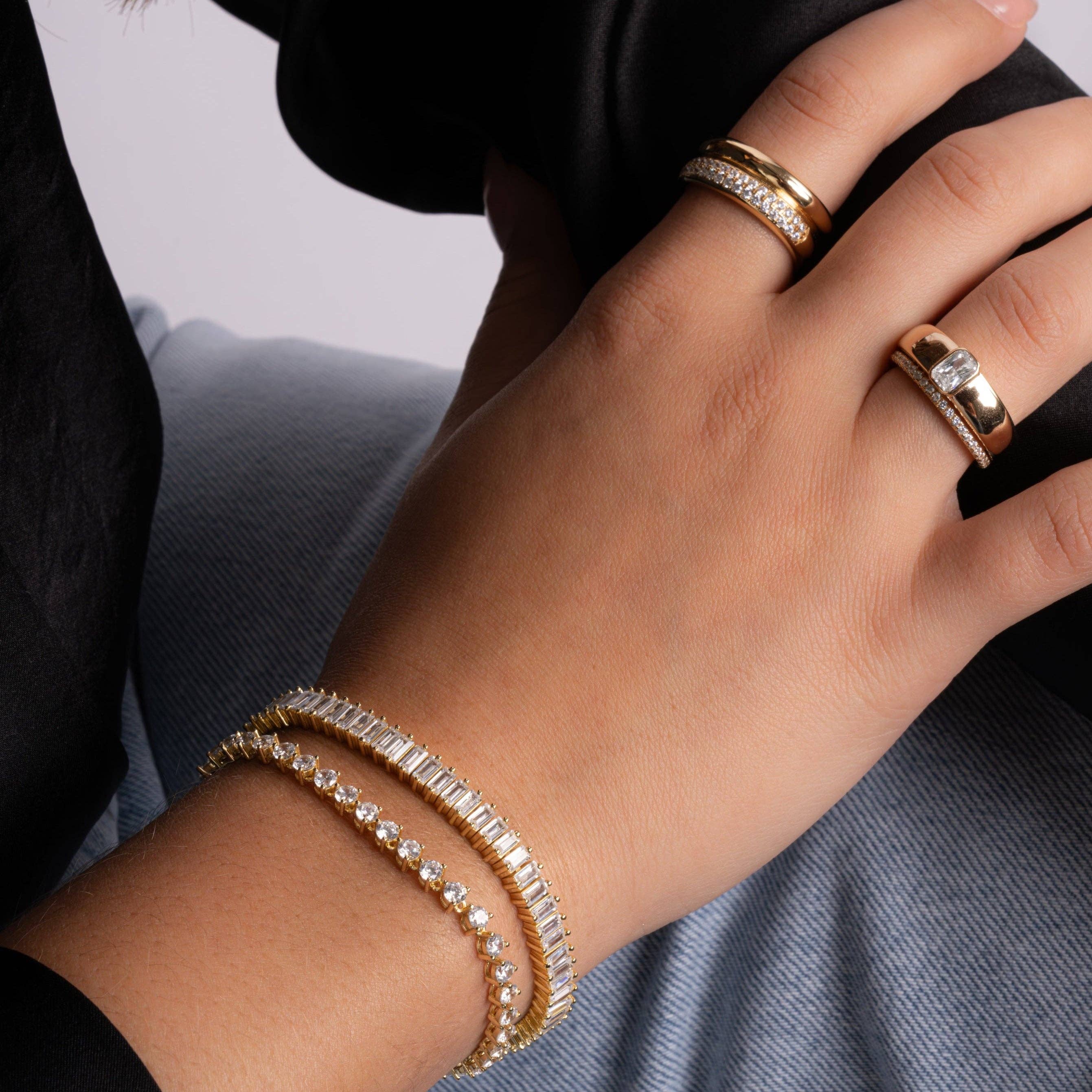 Sami Jewels - Wholesale Single Stone/Solitaire Ring - Baguette Dome Ring6