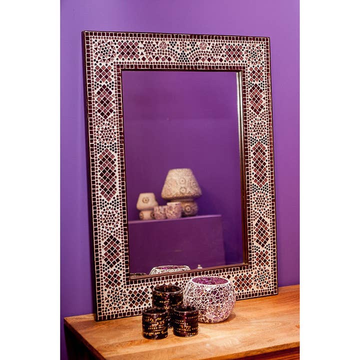 Oriental Mosaic Wall Mirror 65x50cm for wholesale by Orientals