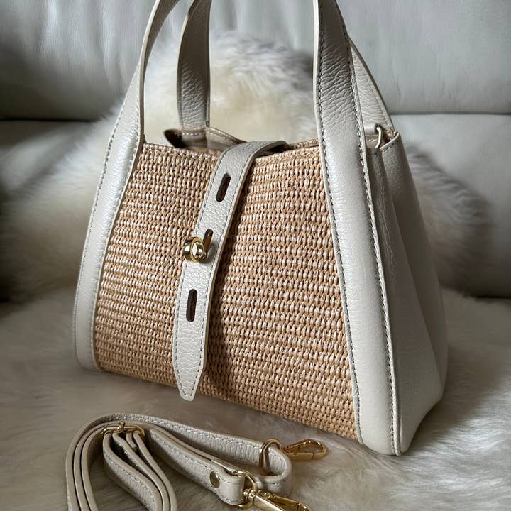 Zhade - Wholesale Handtas met handvat - Dames - ARUBA - raffia en leer3