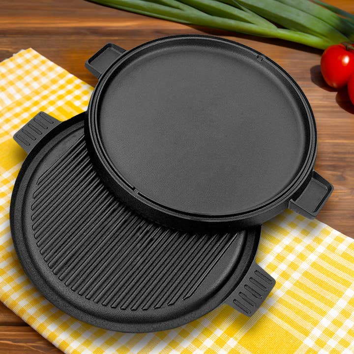 SOGA International Pty Ltd - Wholesale Grill pan/griddle - SOGA 43cm Cast Iron Griddle Pan7