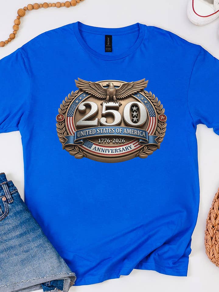 250 Anniversary Seal Tri-Blend Tee for wholesale by Country Girl Store