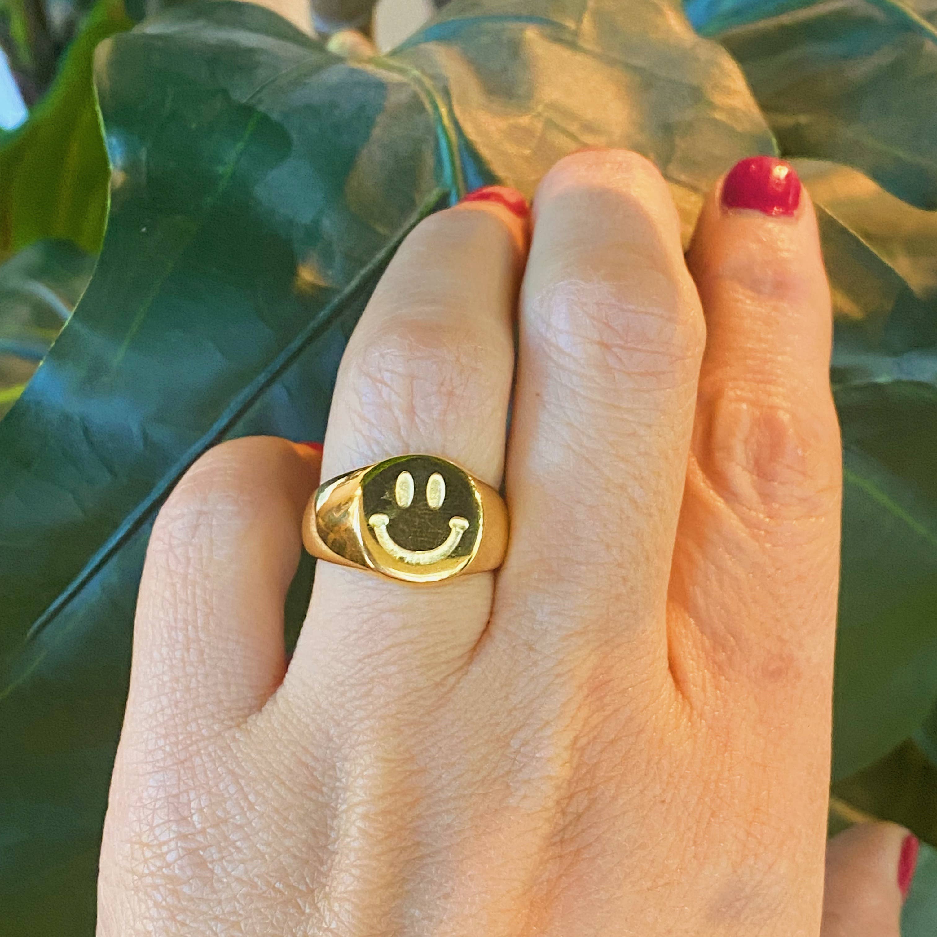 Ellison+Young - Wholesale Signet Ring - Stamped Smile Ring5