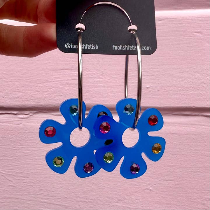 Flower Power Hoops for wholesale by Foolish Fetish