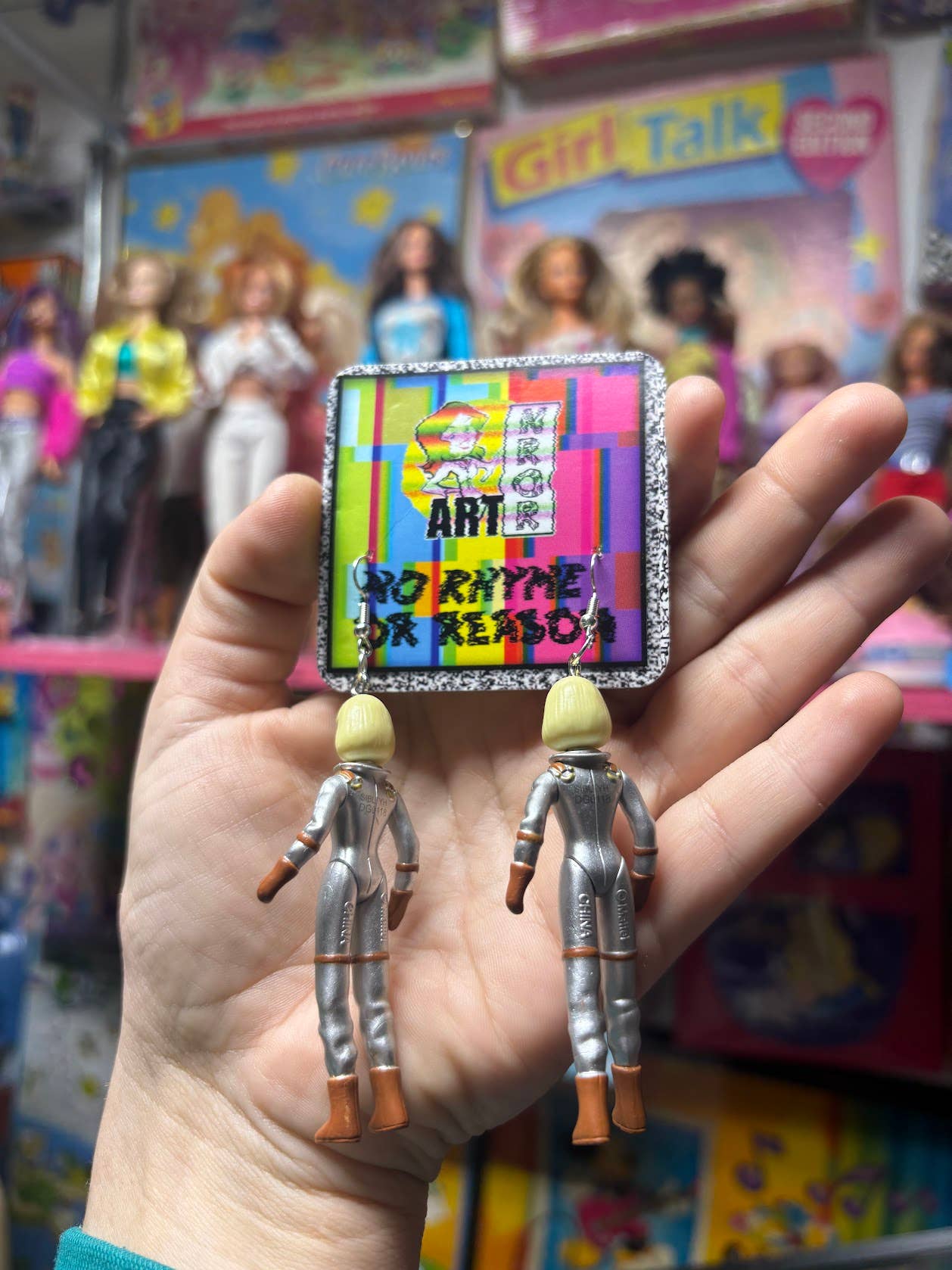 NO RHYME OR REASON ART - Wholesale Dangle Earrings - Astronaut Barbie Earrings - Poseable Doll, Retro2