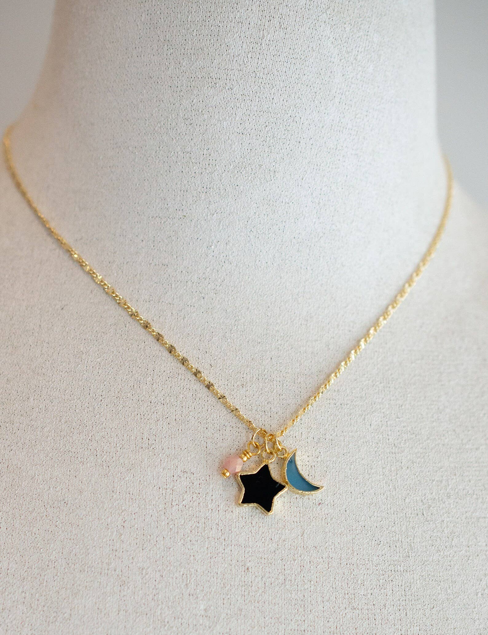 Jill Makes - Wholesale Pendant/Charm Necklace - Star and Moon Gemstone Necklace2