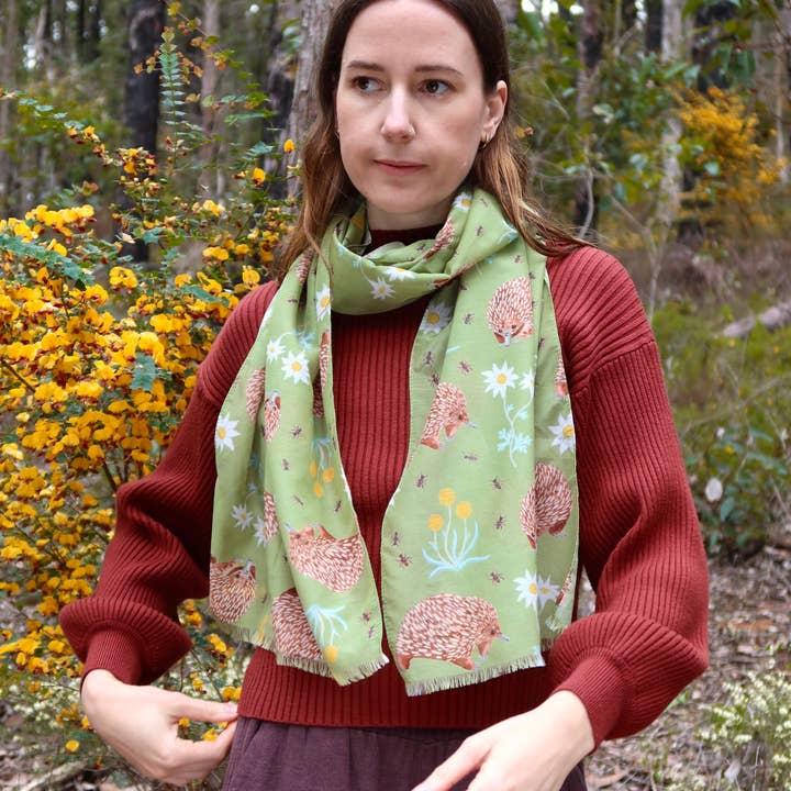 Pixie Nut & Co. - Wholesale Scarf – Women's - Australian Echidna Silk/Cotton Scarf 1
