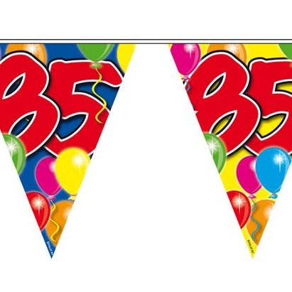 85th Birthday Balloon Triangle Bunting - 10m for wholesale by Folat