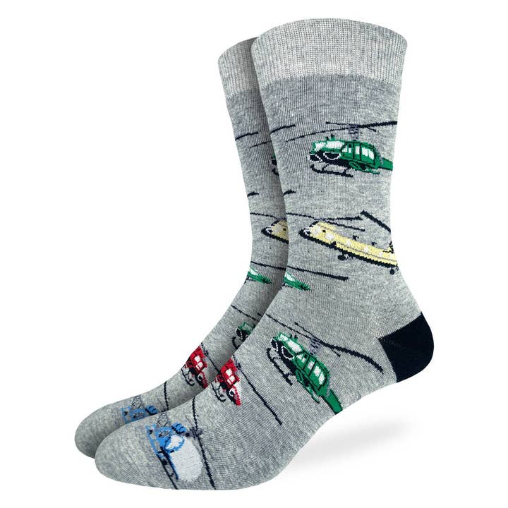 Men's Helicopter Socks for wholesale by Good Luck Sock