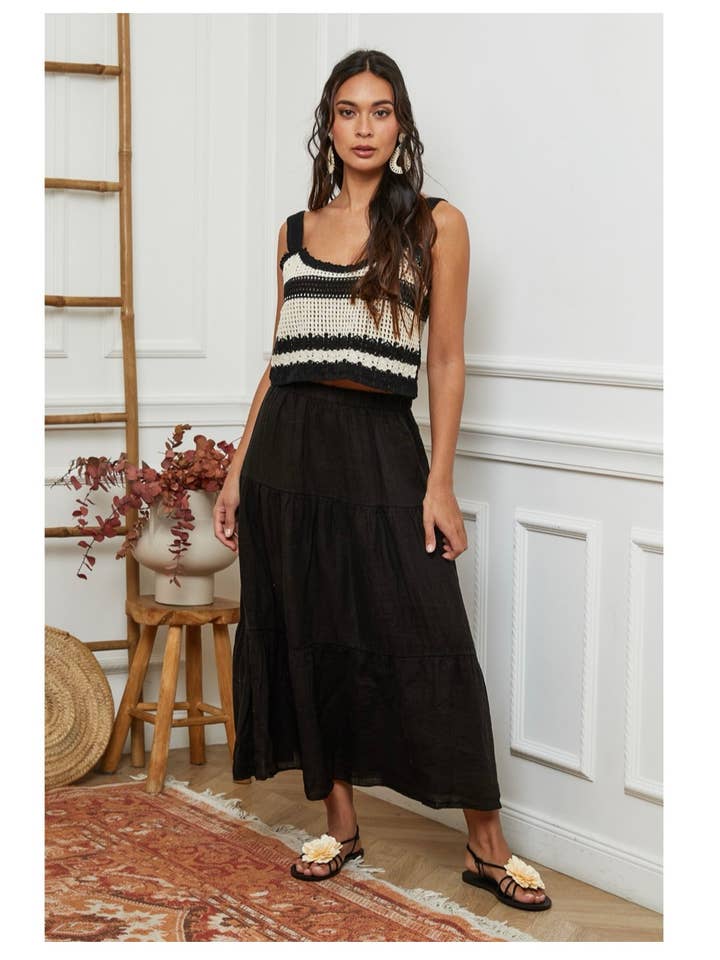 LÉA & LUC - Wholesale Skirt - Women's - 100% Linen Skirt REF. 834828