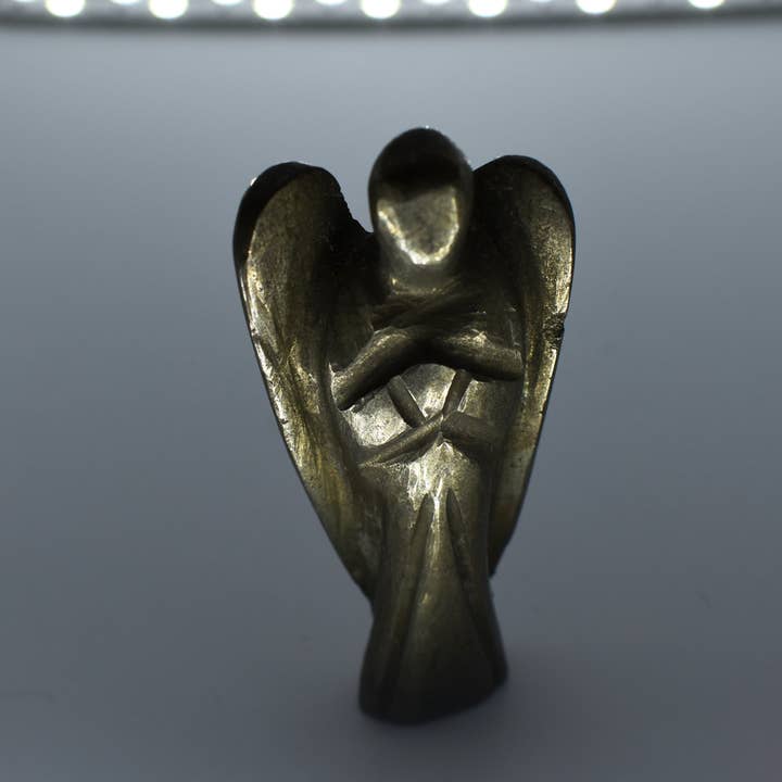 Naturlig gylden pyrit „Fools Gold“ Crystal Stone Healing Guardian Angel Figur for engroshandel hos Reiju