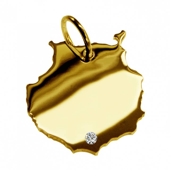 Gran Canaria Map Pendant for wholesale by S.W.w. Schmuckwaren GmbH