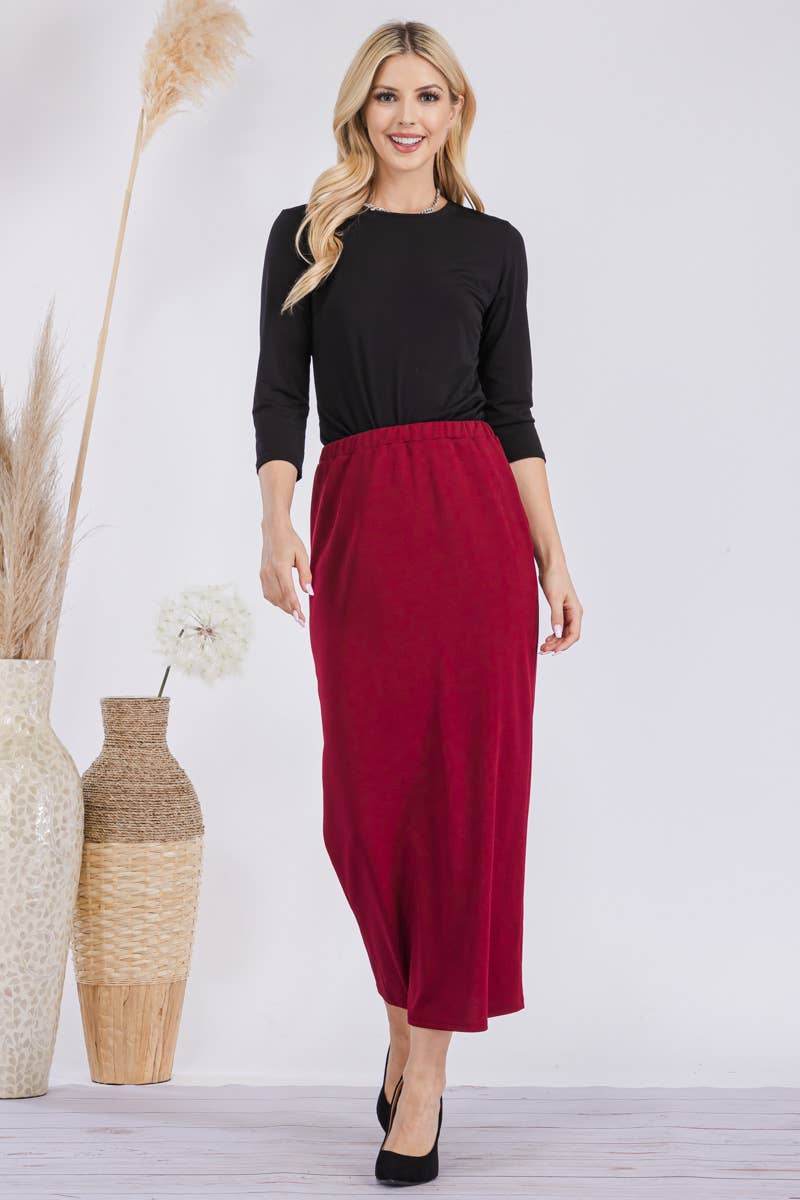Celeste Clothing - Wholesale Skirt - Women's - CLASSSIC LONG PENCIL SKIRT IN MISSY & PLUS SIZE -CS2377011
