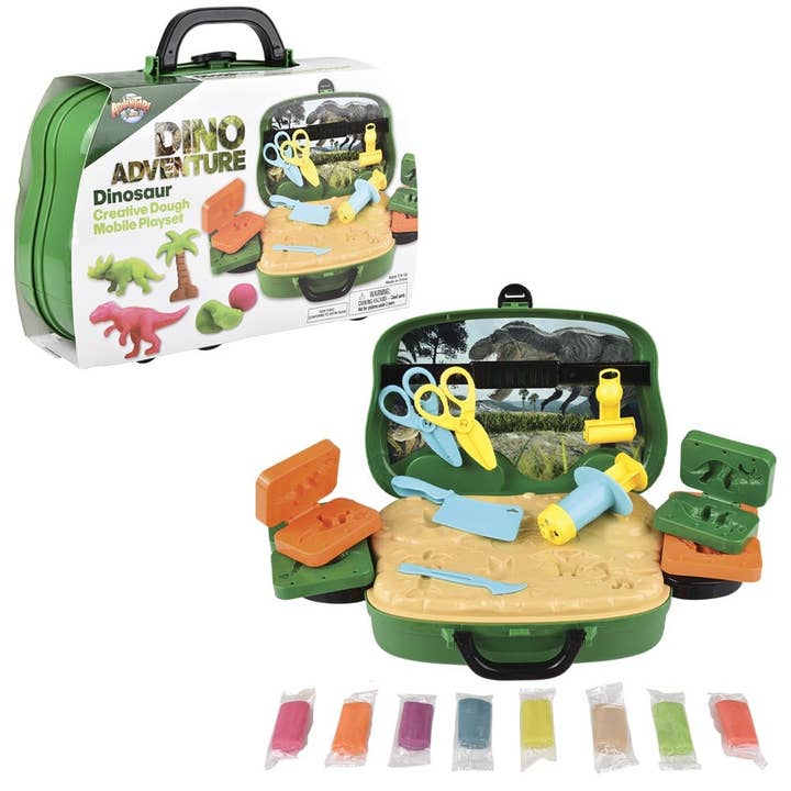 CREATIVE DOUGH DINOSAUR MOBILE PLAYSET LLB kids toys for wholesale by La Luna Bella - Toys