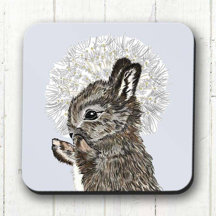 Bunny Cork Backed Drinks Coasters for wholesale by Wild Whiskers