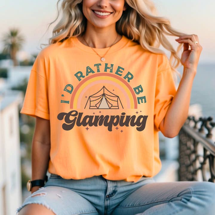 I'd Rather Be Glamping T-shirt for wholesale by Enid and Elle