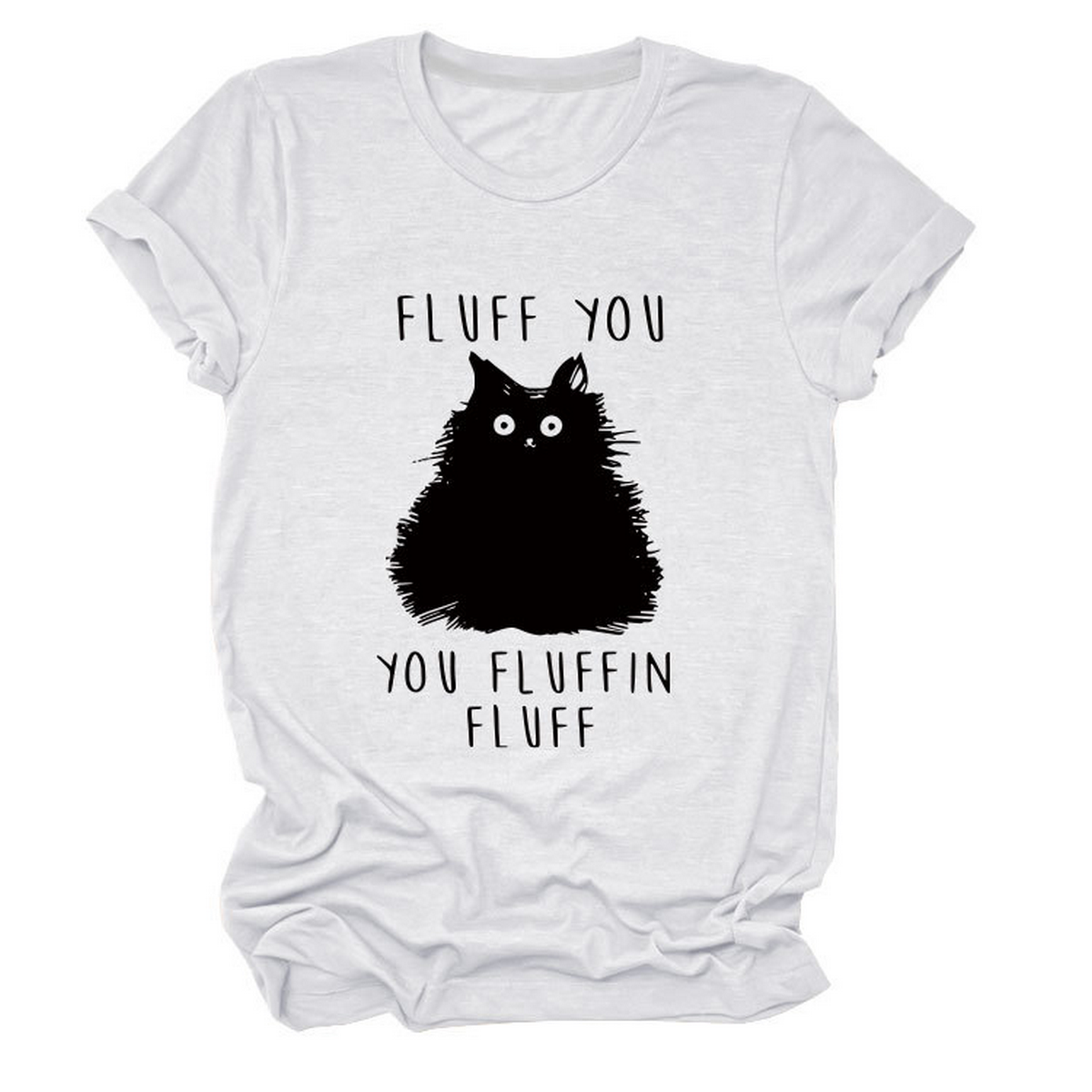ACCITY - Wholesale Screen Printed T-Shirt - Women's - Women’s Graphic Tee – Fluff You Cat Print_CWTTSL05108
