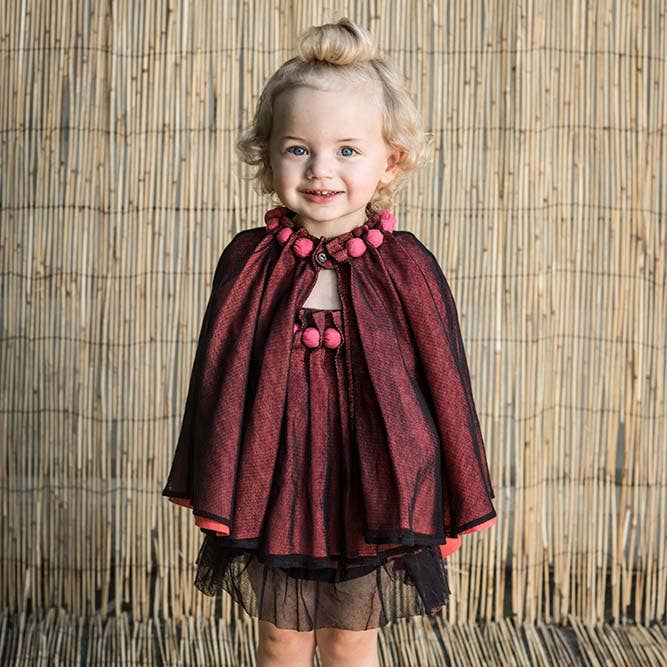Infantium Victoria - Wholesale Cape - Kids - Girls Cape with Cotton Beads and Tulle1