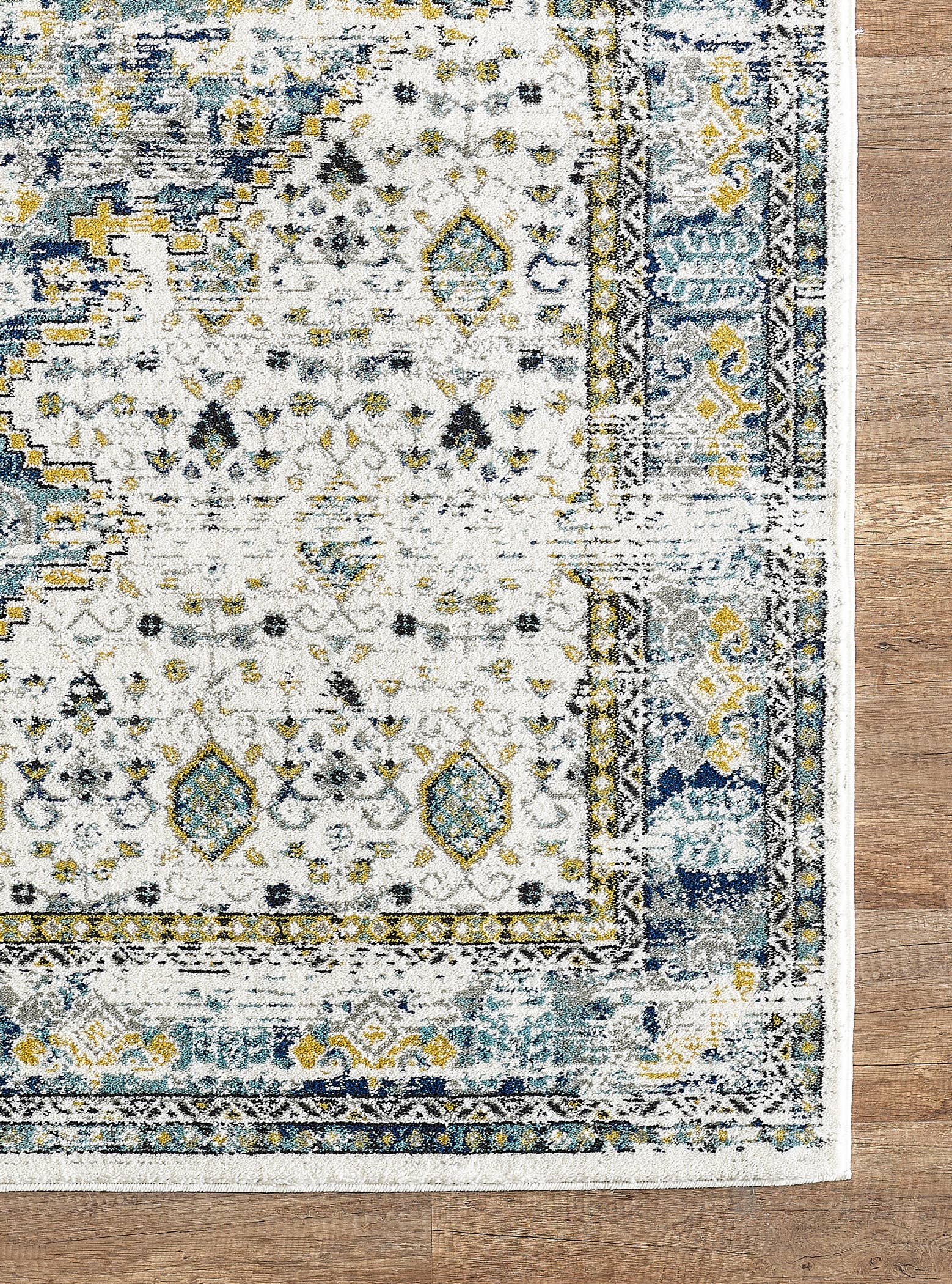 Abani Rugs - Wholesale Area Rug - Abani Porto Traditional Medallion Blue and Ivory Area Rug4