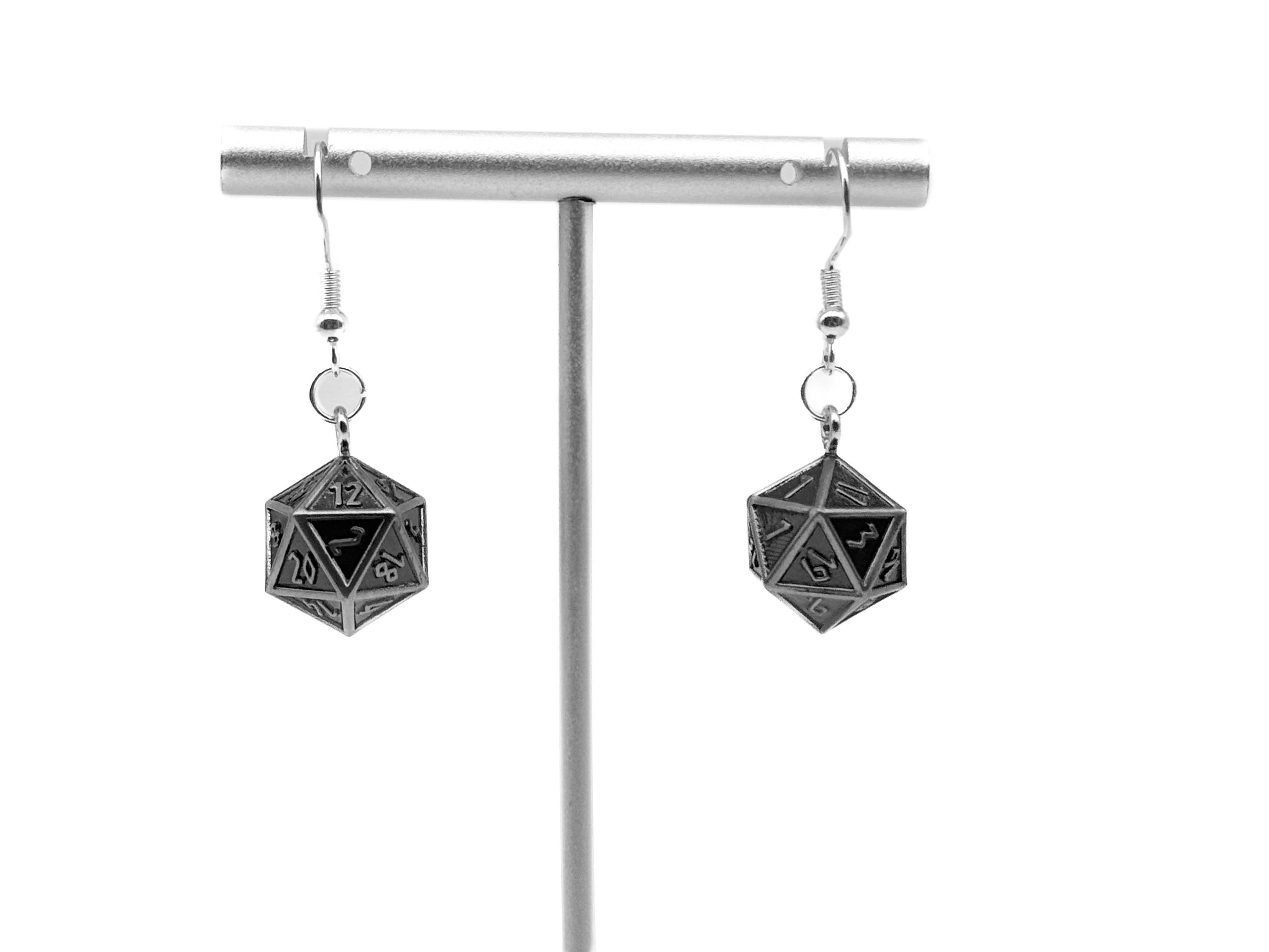 Norse Foundry - Wholesale Dangle Earrings - Cursed Blade - Ioun Stone D20 Dice Earrings by Norse Foundry1